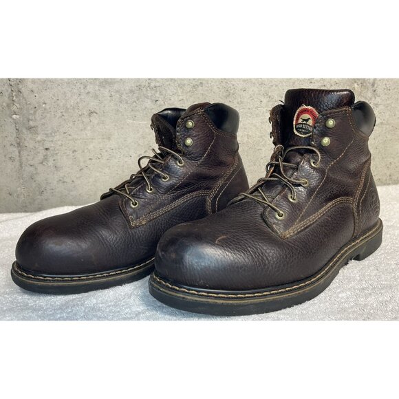 RED WING Irish Setter Work Boots Sz 12 E2 Farmington Brown Leather 83603 Lace Up - Picture 3 of 10